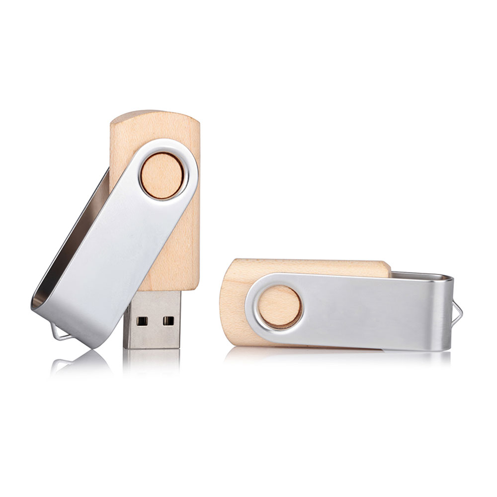 Ahşap Döner Kapaklı USB Bellek